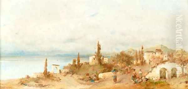 Am Wege nach Bassano in the Italian campagna Oil Painting by Robert Alott