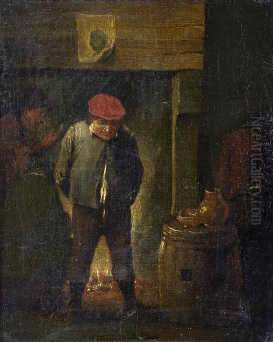 Figures In An Interior Oil Painting by David The Younger Teniers