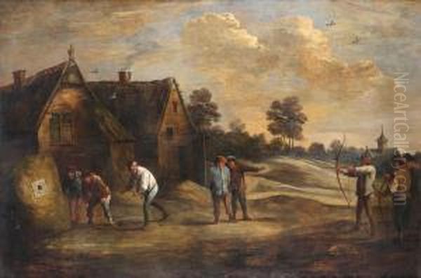 Les Archers Oil Painting by David The Younger Teniers