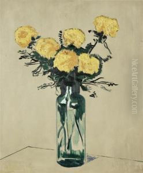 Bouquet De Fleurs Oil Painting by Wlodzimierz Terlikowski