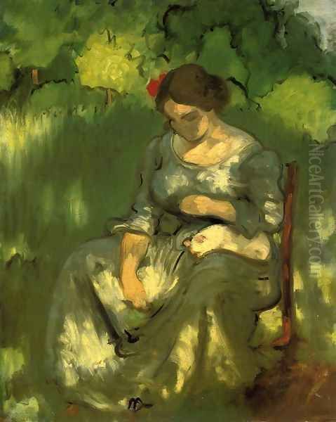 Woman with a Cat Oil Painting by Louis Anquetin