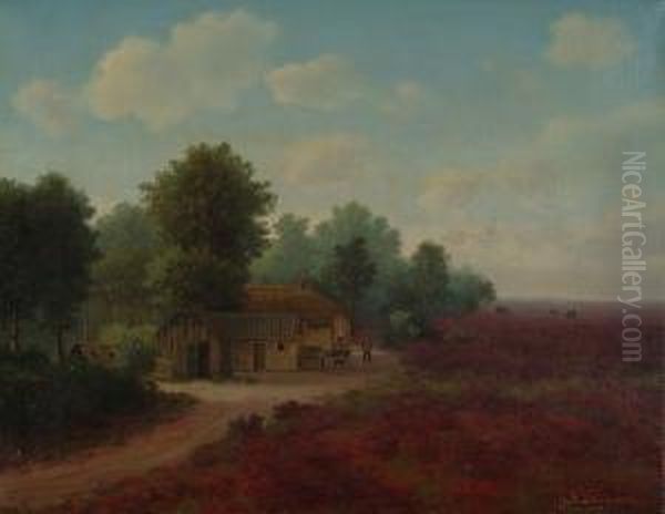 House On The Edge Of The Moor Oil Painting by George Frederik Teyssen