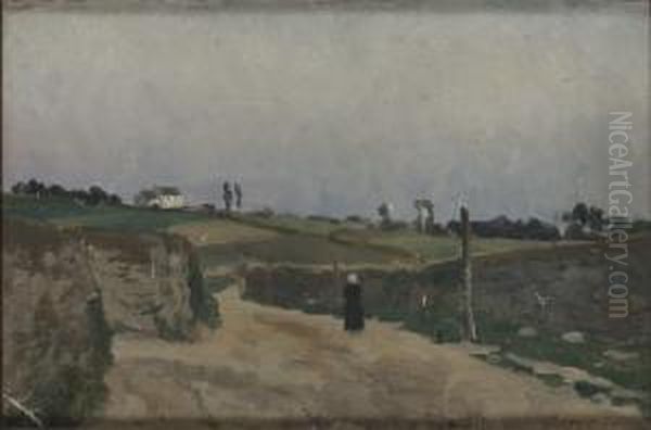 Landskapsstudie Oil Painting by Robert Thegerstrom