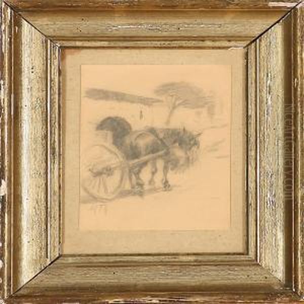 A Horse Carriage In Italy Oil Painting by Michael Therkildsen