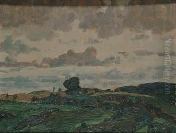 Country Landscape Oil Painting by Otto Thiele