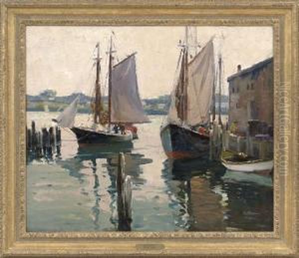 Gloucester Harbor Oil Painting by Anthony Thieme