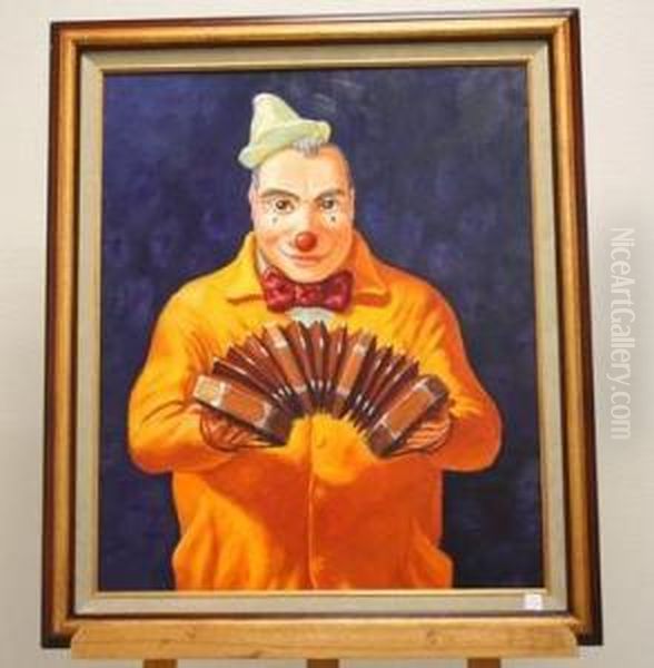 L Accordeon Oil Painting by Thomas, of Pall Mall Butler