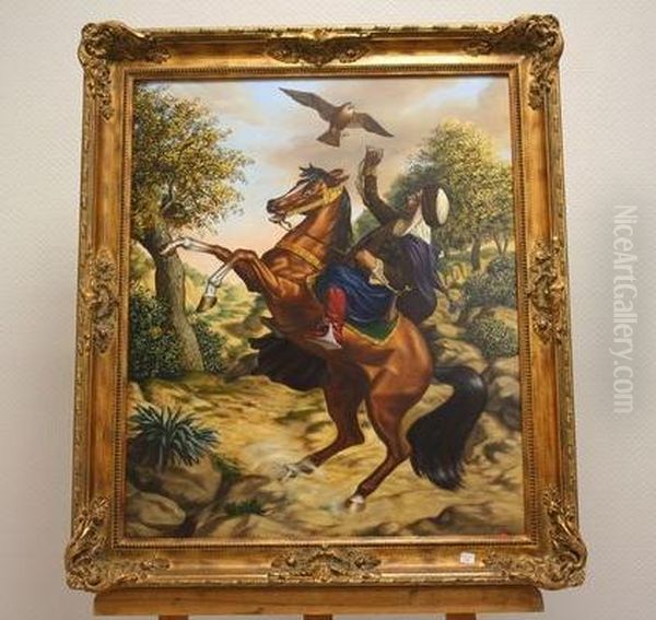 Orientaliste Oil Painting by Thomas, of Pall Mall Butler