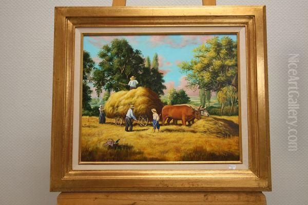 Les Foins Oil Painting by Thomas, of Pall Mall Butler