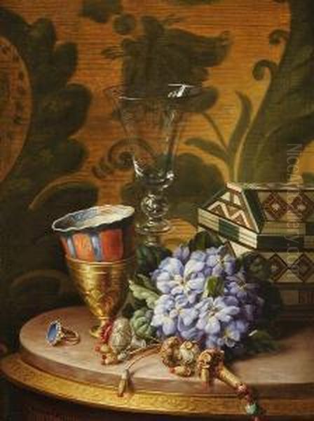 Nature Morte Au Coffret Oil Painting by Felix Thomas