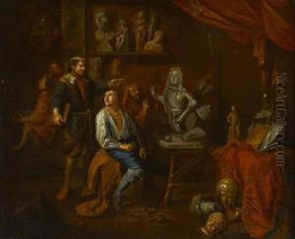 In The Sculptor's Studio Oil Painting by Gerard Thomas