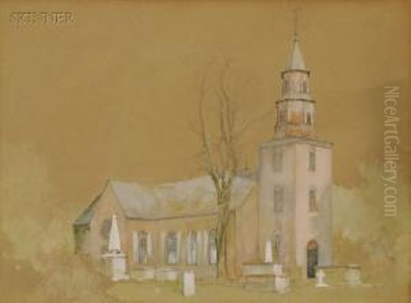 View Of The Old Bruton Church, Williamsburg, Virginia Oil Painting by Alfred Wordsworth Thompson