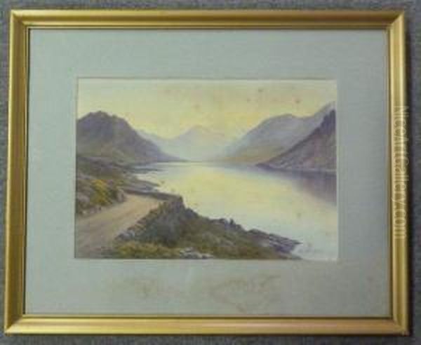 Wastwater With Newbarrow Crag Oil Painting by Edward Horace Thompson