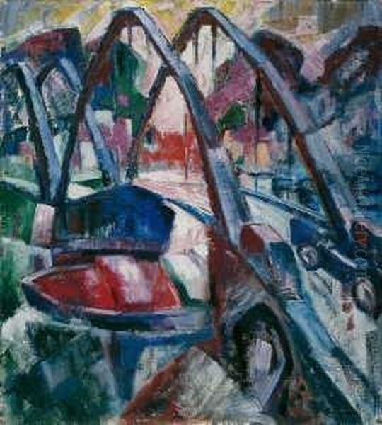 Grose Brucke Oil Painting by Hans Thuar