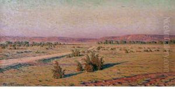 Rodnande Slattlandskap Oil Painting by Olof Thunman