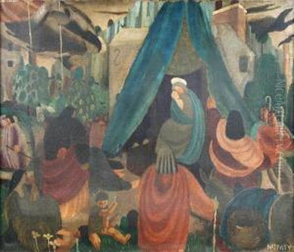 Nativity Oil Painting by Geoffrey Tibble