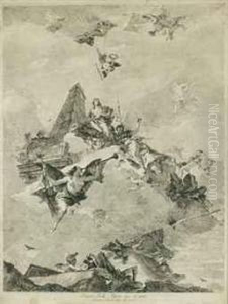 Monument To The Glory Of Heroes Oil Painting by Lorenzo Tiepolo