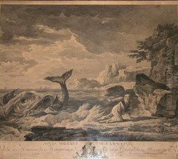 Jonas Sortant De La Baleine Oil Painting by Jean-Baptiste Ii Tilliard
