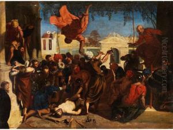 Das Wunder Des Heiligen Markus Oil Painting by Jacopo Tintoretto (Robusti)