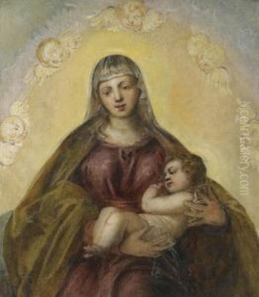 The Madonna And Child Oil Painting by Jacopo Tintoretto (Robusti)