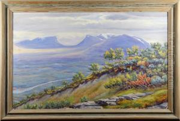 Fjallandskap Oil Painting by Karl Tiren