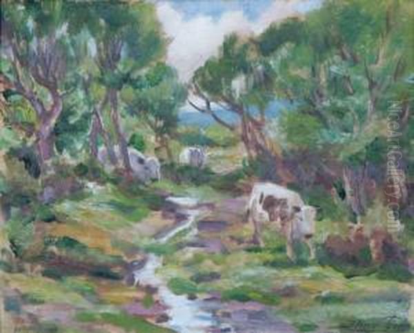 I Fjallbjorkskogen Efter Regn - Motiv Fran Aradalen, Jamtland Oil Painting by Stina Tiren