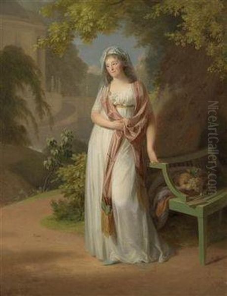 Full-length Portrait Of Princess Luise Von Anhalt-dessau Oil Painting by Johann Friedrich August Tischbein