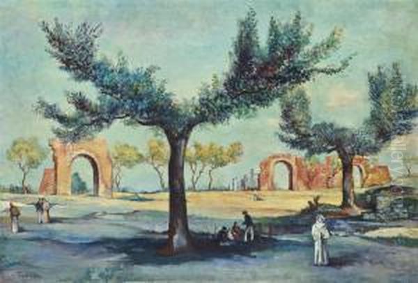 Italanische Landschaft Oil Painting by Victor Tischler