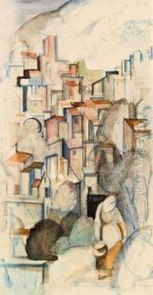 Cannes Altstadt Oil Painting by Victor Tischler