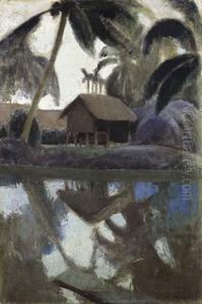 La Maison Pres De La Riviere (the House Near The River) Oil Painting by To Ngoc Van