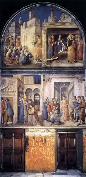 North wall of the chapel Oil Painting by Fra Angelico (Guido di Pietro)