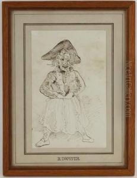 Caricature, Militaire Debout Oil Painting by Rodolphe Toepffer