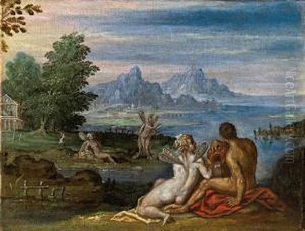 Am Ufer Des Lethe In Den Elysischen Gefilden Oil Painting by Lodovico Pozzoserrato (see Toeput, Lodewijk)