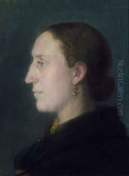 Portrait of Christine (J&oslash;rgensen) Thagaard (1863-1935) Oil Painting by Anna Ancher