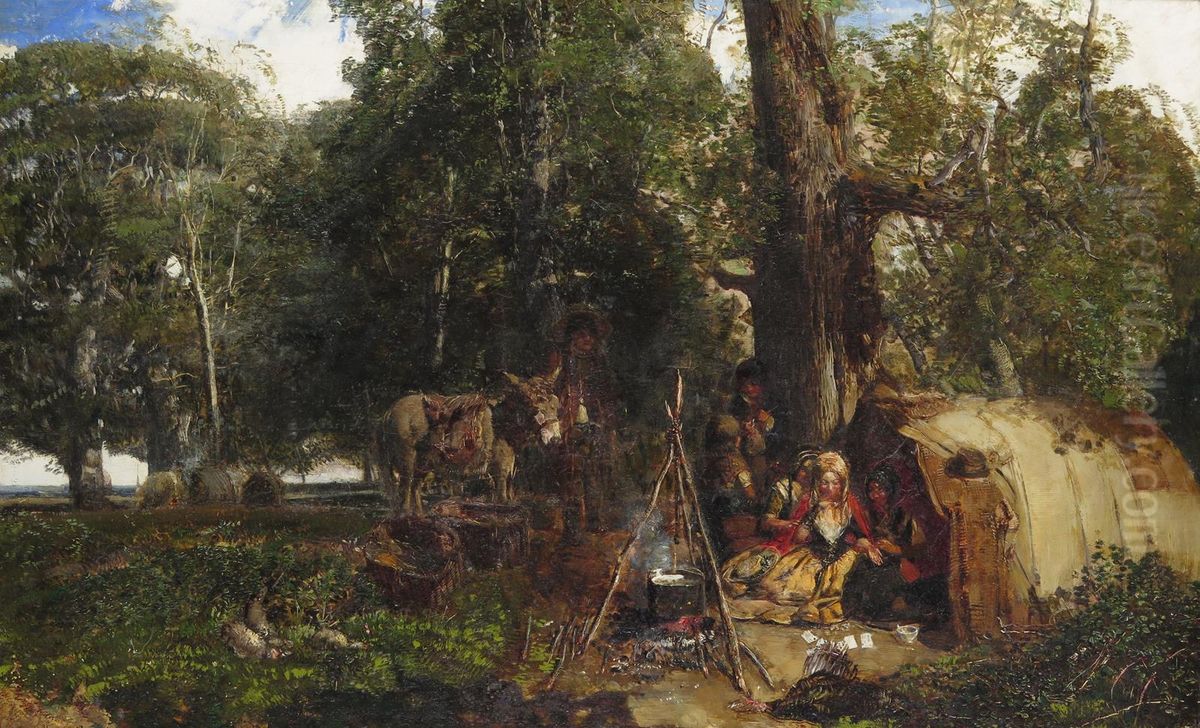 Thinking of the Future, an Irish Sketch Oil Painting by Henry Mark Anthony