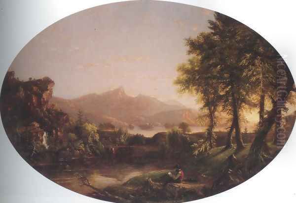View Of Lake George 1850 60 Oil Painting by Andrew Andrews