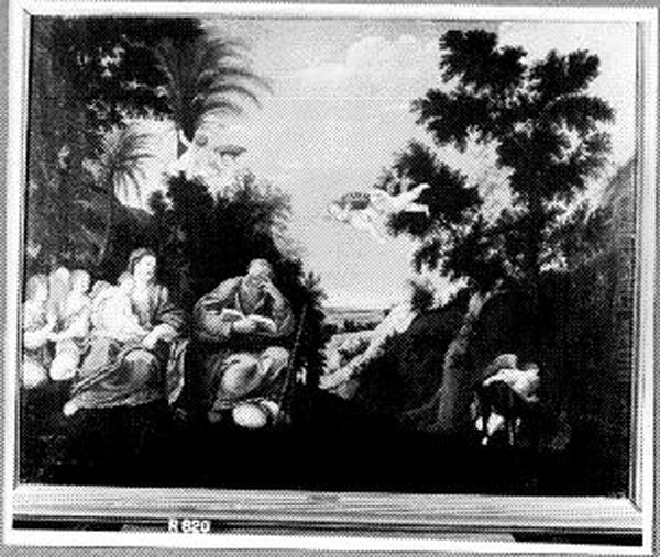 The Rest on the Flight into Egypt Oil Painting by Francesco Albani