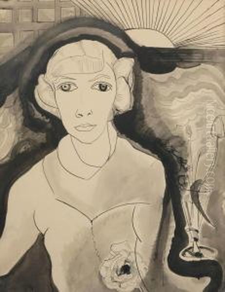 Portrait Of A Young Girl Oil Painting by Charley Toorop