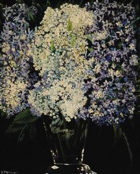 Bouquet With Lilac Tree Androwanberry Oil Painting by Charley Toorop