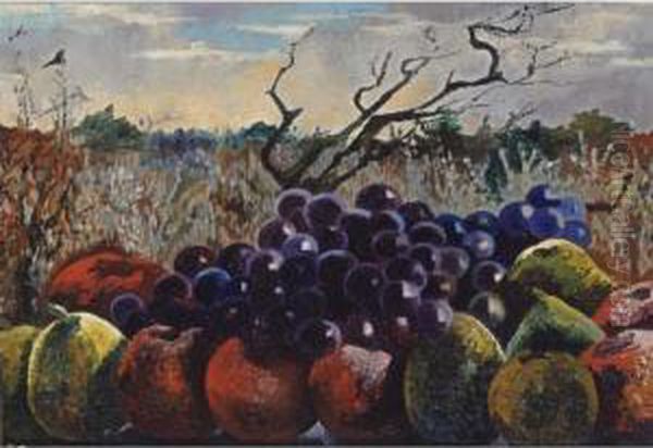 Vruchten Tegen Landschap Oil Painting by Charley Toorop