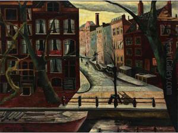 Leidsegracht, Amsterdam Oil Painting by Charley Toorop