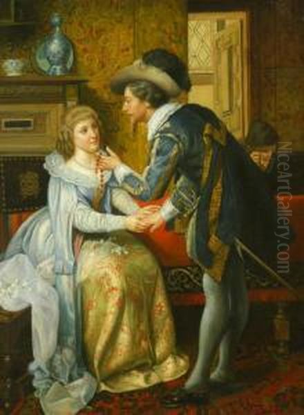 Dama E Cavaliere Oil Painting by Sinibaldo Tordi