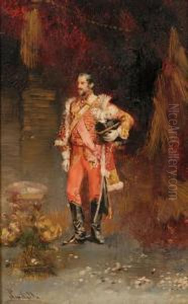 Portrait Of A Military Officer Oil Painting by Sinibaldo Tordi