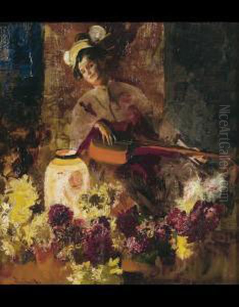 Madame Butterfly Oil Painting by Sinibaldo Tordi