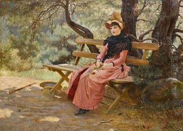 Lost In Thought Oil Painting by Carl Erik Torner