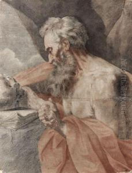 Saint Jerome Oil Painting by Flaminio Torri