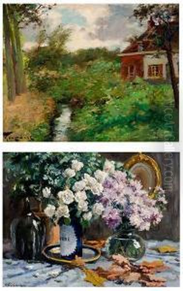 Pres D'une Ferme Oil Painting by Fernand Toussaint