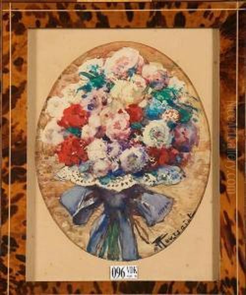 Bouquet De Fleurs Oil Painting by Fernand Toussaint