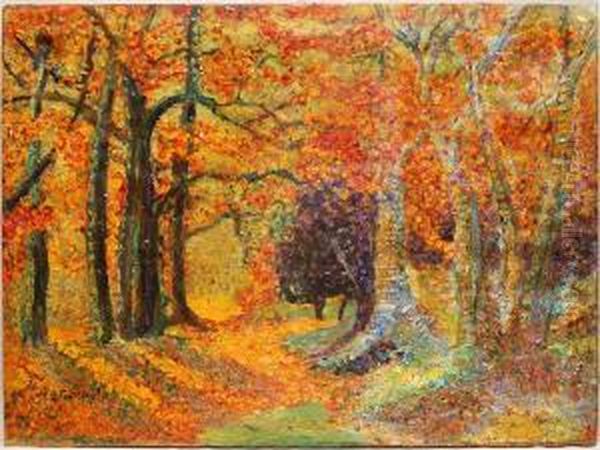Autumn ForestScene Oil Painting by Channel Pickering Townsley