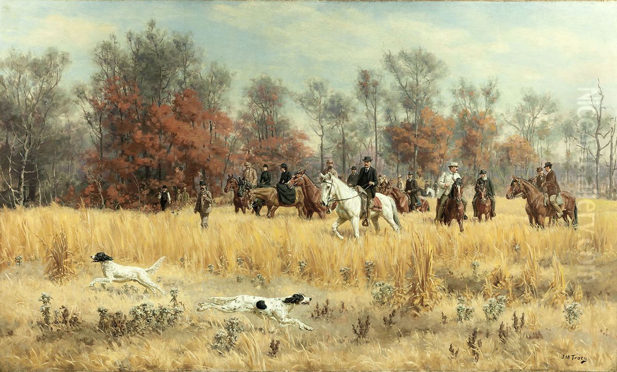 Field Trials In North Carolina Oil Painting by John Martin Tracy